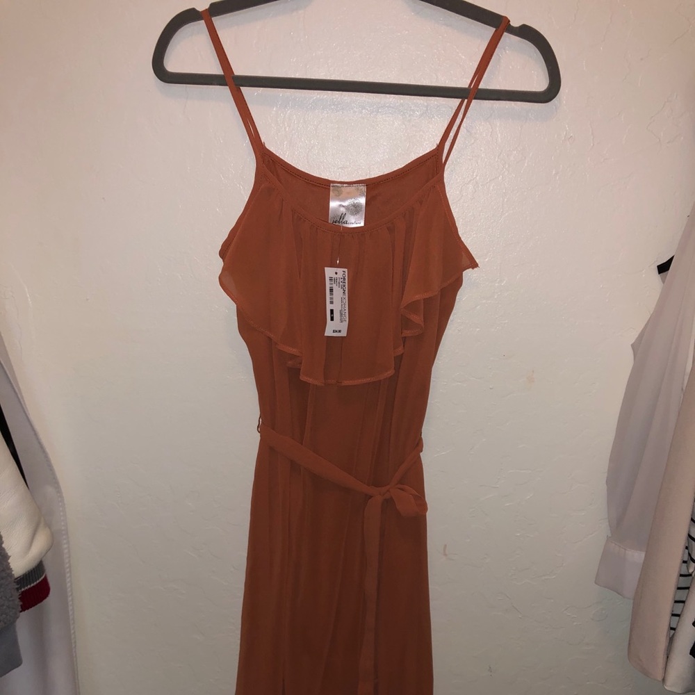 High-Low Peach Chiffon Dress